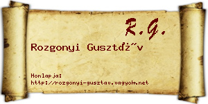 Rozgonyi Gusztáv névjegykártya