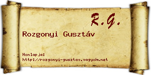 Rozgonyi Gusztáv névjegykártya